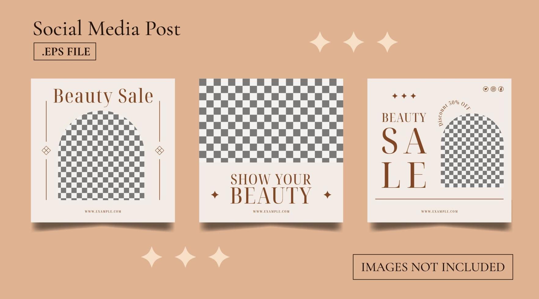 Beauty social media post banner template vector