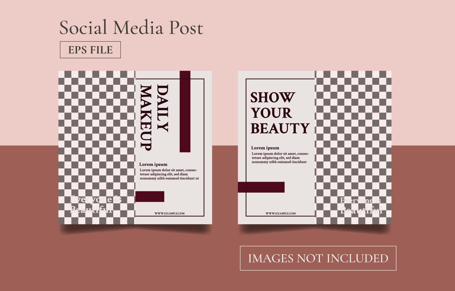 Beauty social media post banner template vector