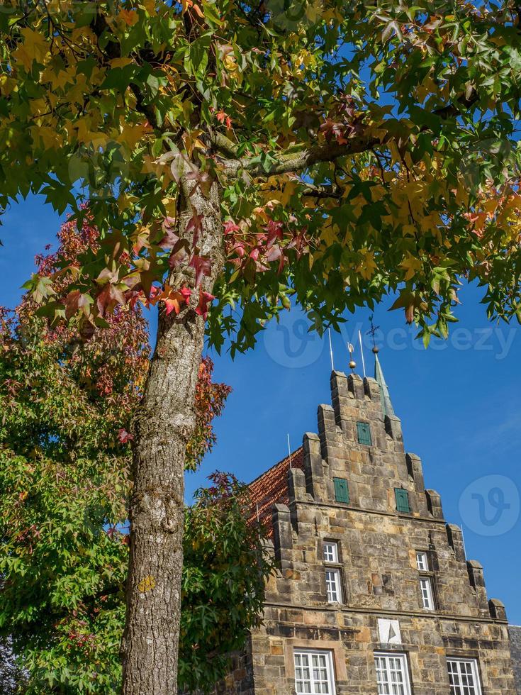 teh city of Schuettorf at the Vechte River in germany photo