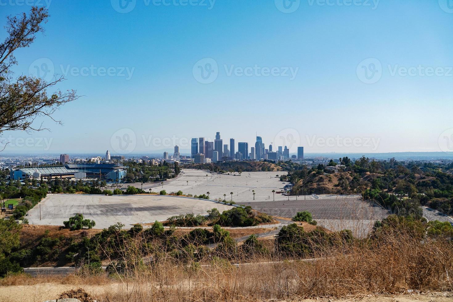 Los Angeles downtown and dodger stadium parking photo