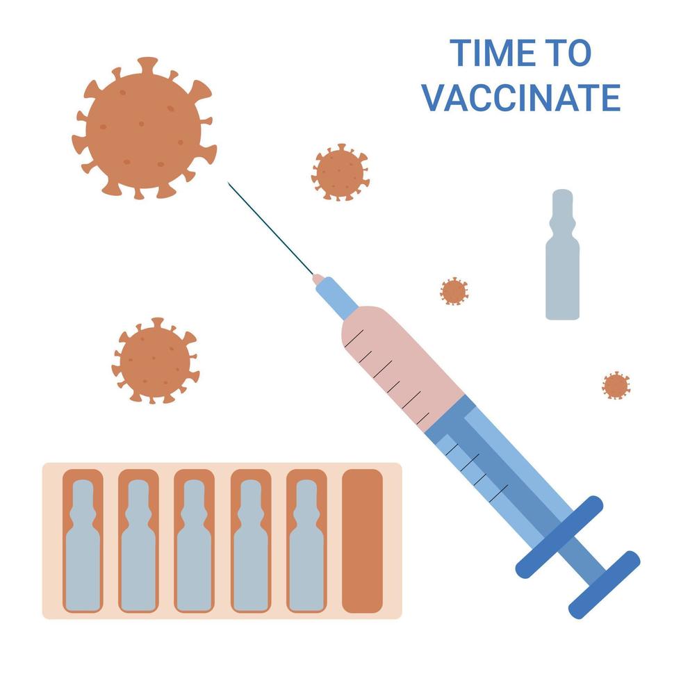 Vaccine vials. Vials and syringe with medicines vector drawing. Hand-drawn medicine ampoules for injection. Fight against viruses.