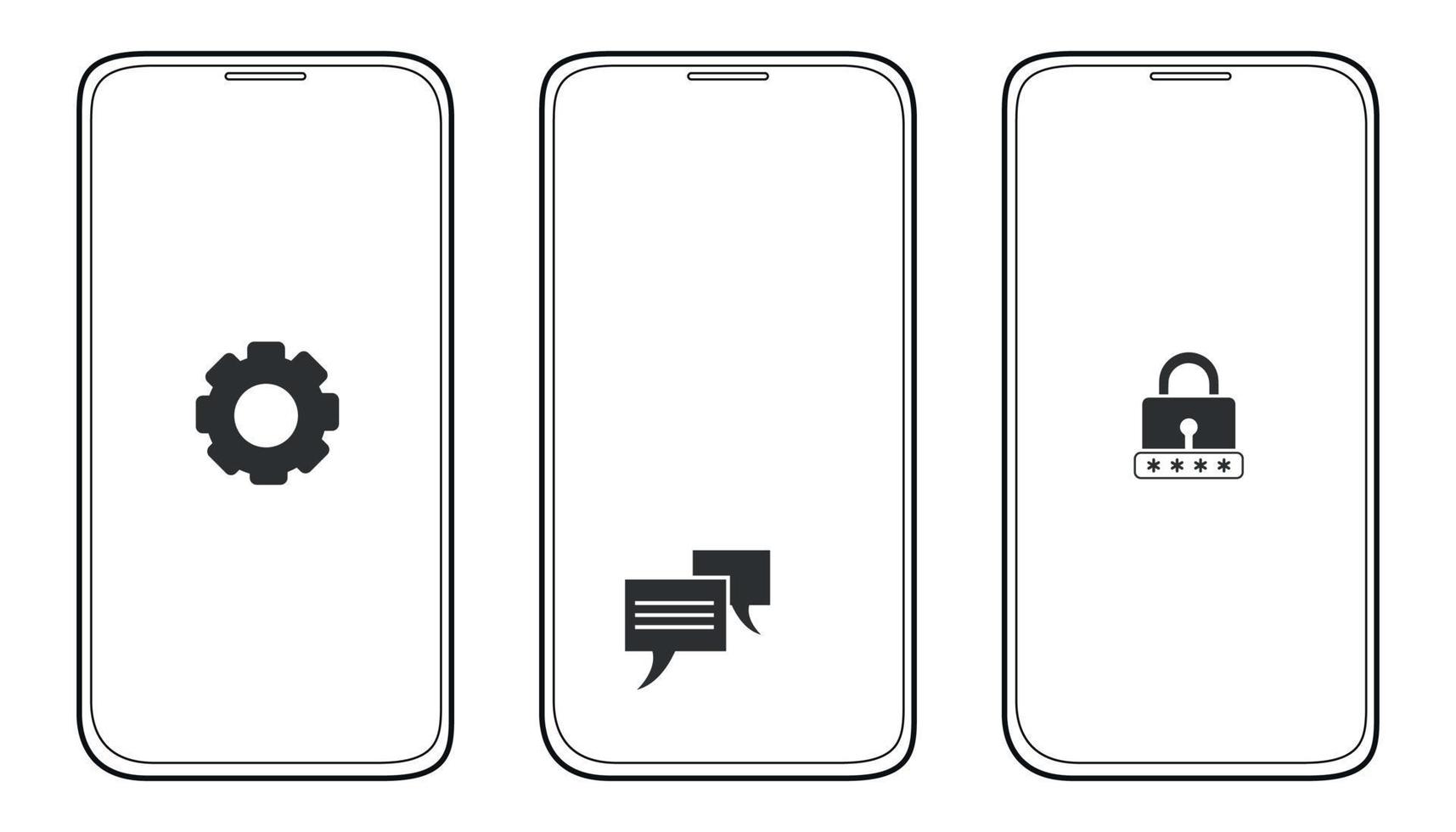 icono de teléfono móvil con diferentes iconos. estilo de diseño plano. ilustración vectorial vector