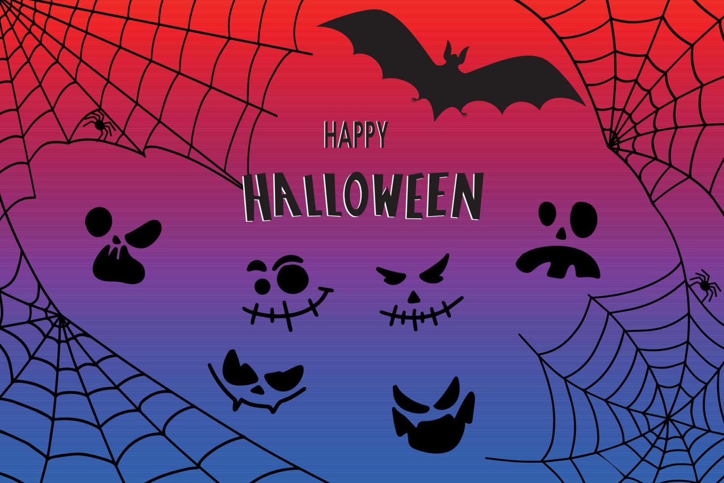 A bat, a net and scary eyes. Halloween background vector