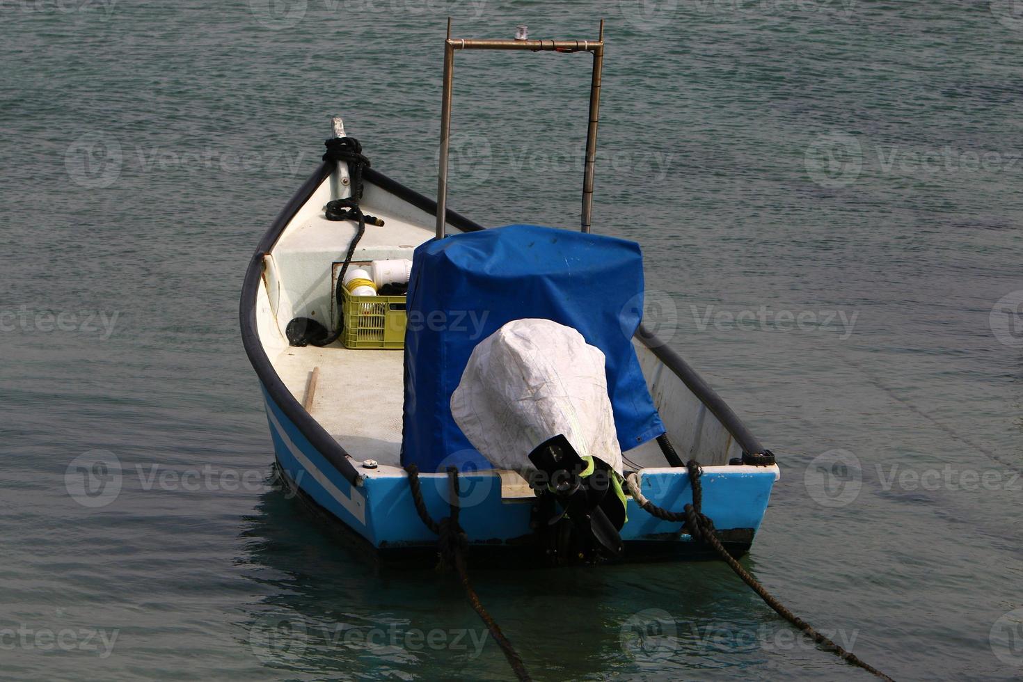 Berth on the shore for mooring boats and yachts. photo