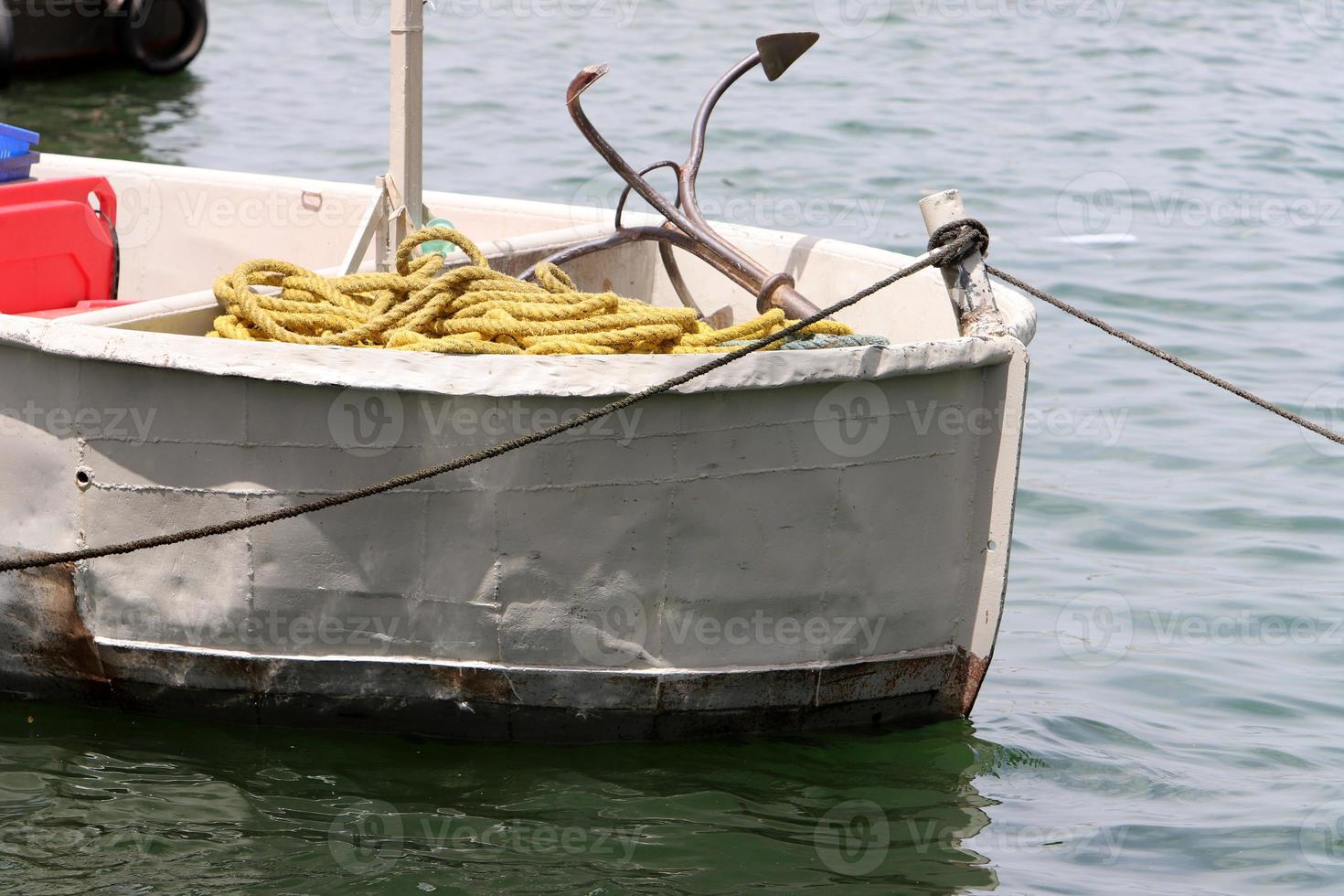 Berth on the shore for mooring boats and yachts. photo