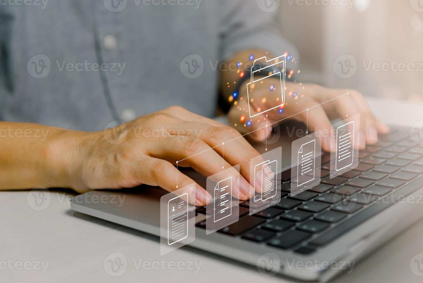 Document Management System DMS online software big data manage files knowledge and documentation business Technology. photo