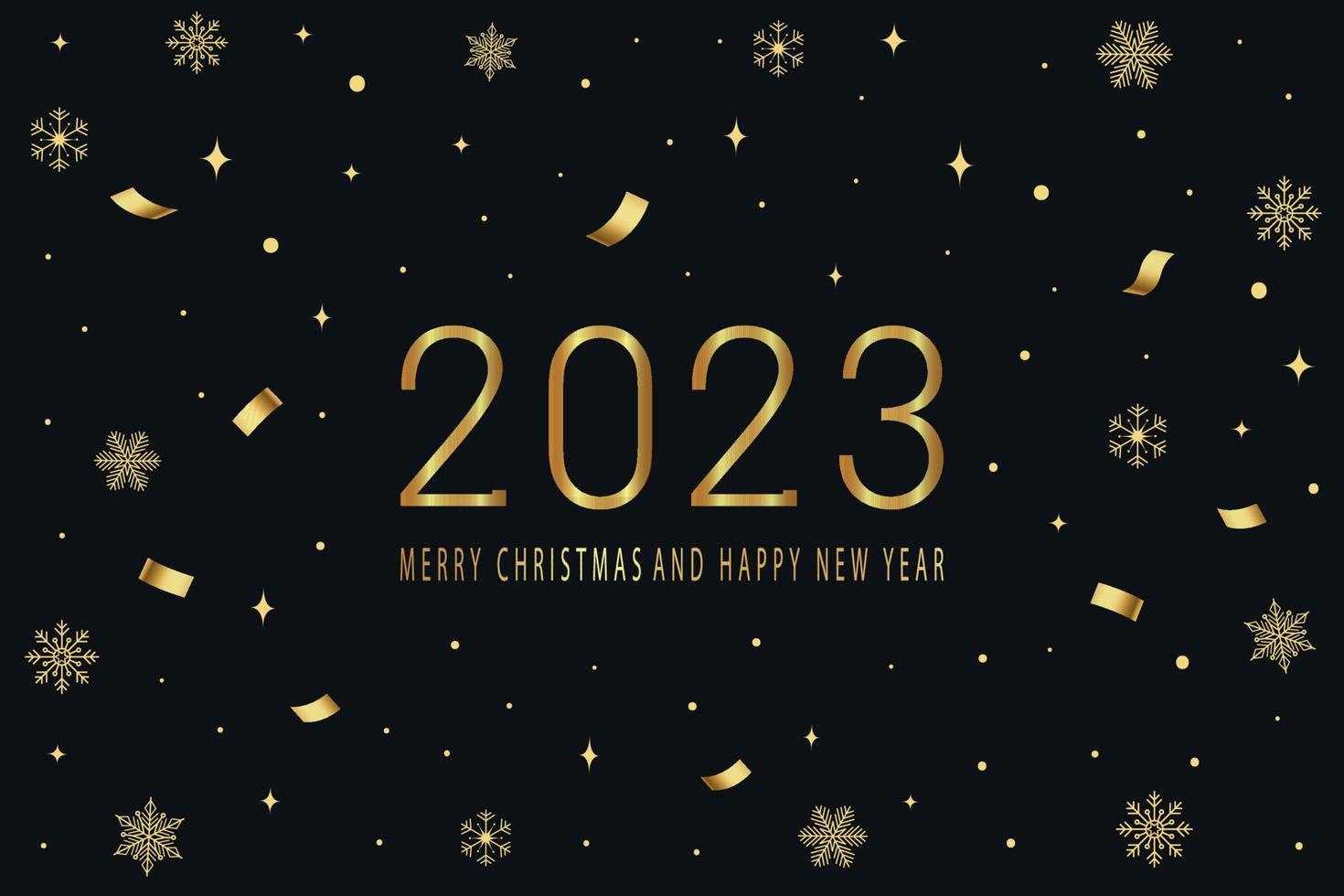 Merry Christmas and Happy New Year greeting card. vector