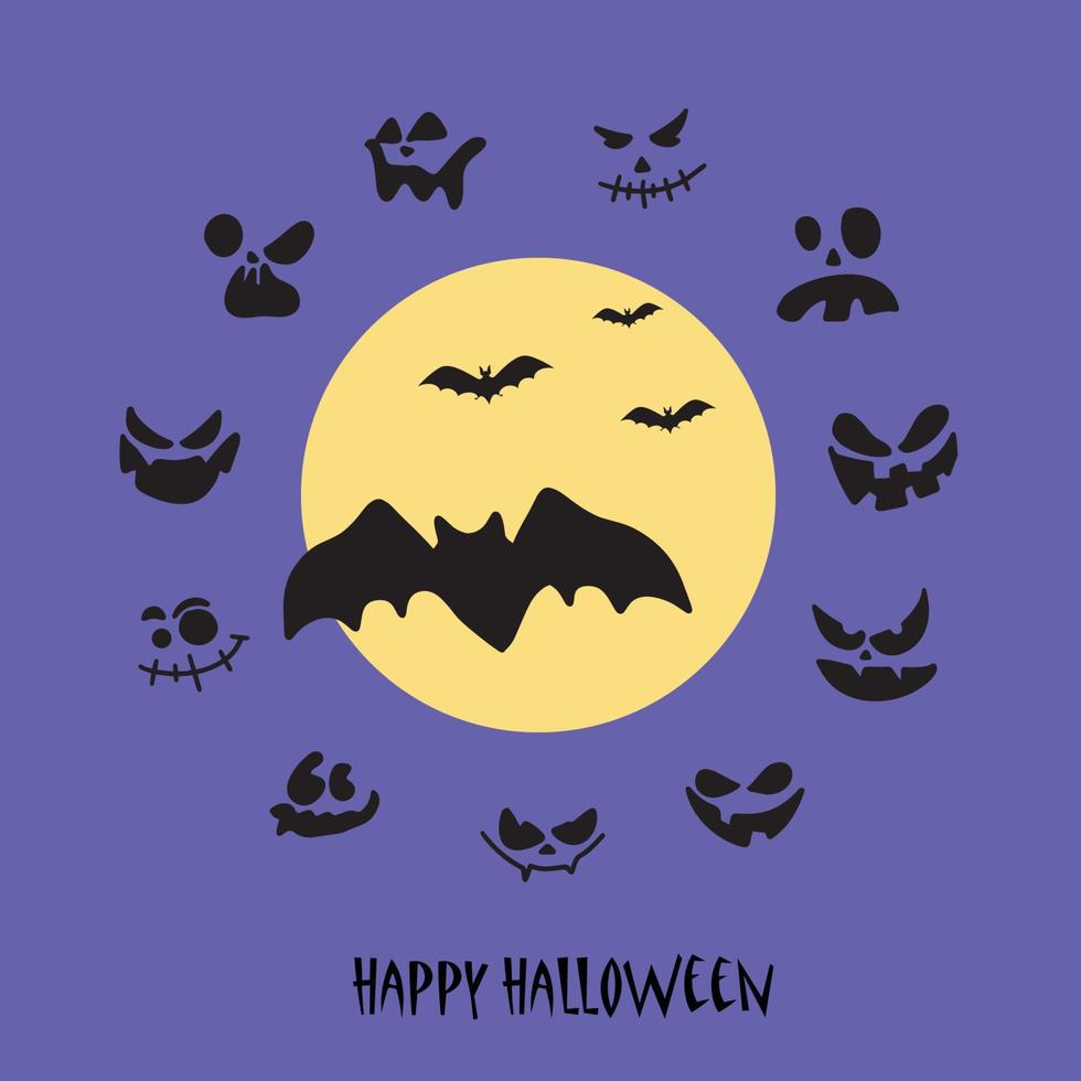pancarta con calabazas felices de halloween. ilustración vectorial vector