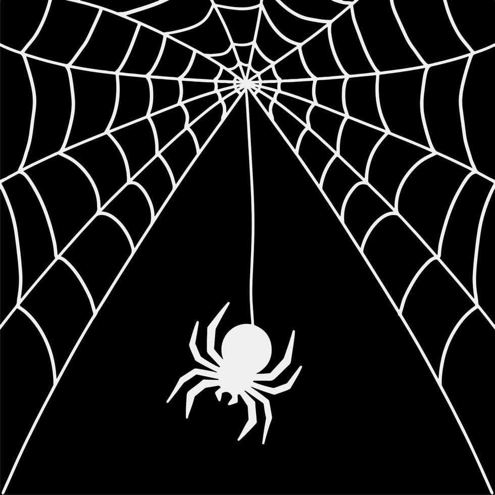 web y araña. ilustración para halloween vector