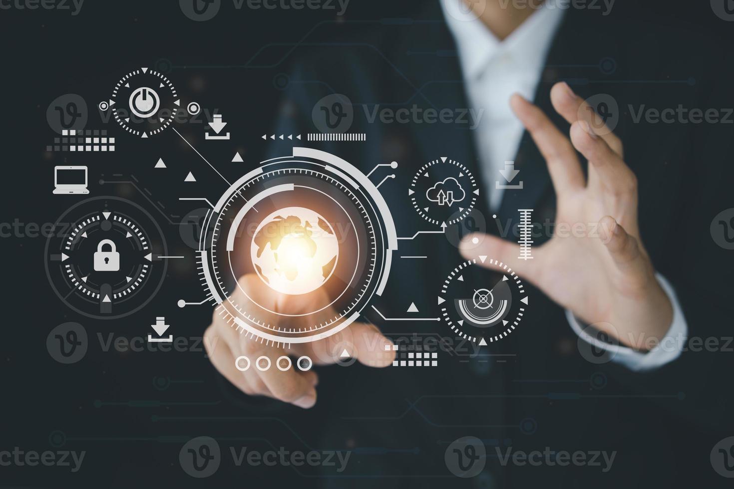 New technology bigdata and business process strategy, customer service management, cloud computing, smart industry.Digital transformation change management, internet of things.  Ai technology. photo