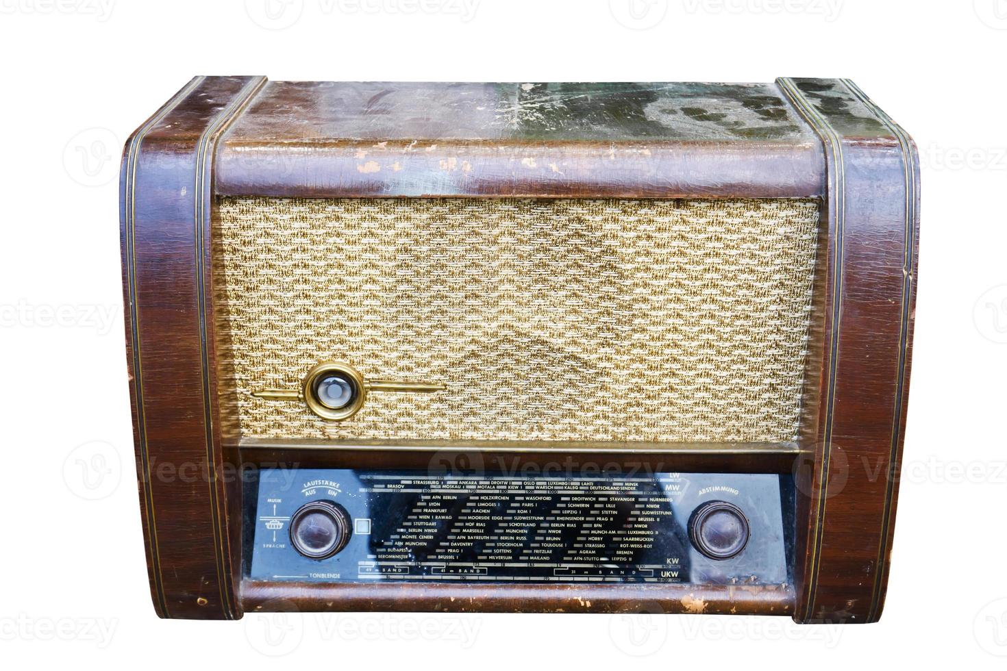 Radio retro on white photo