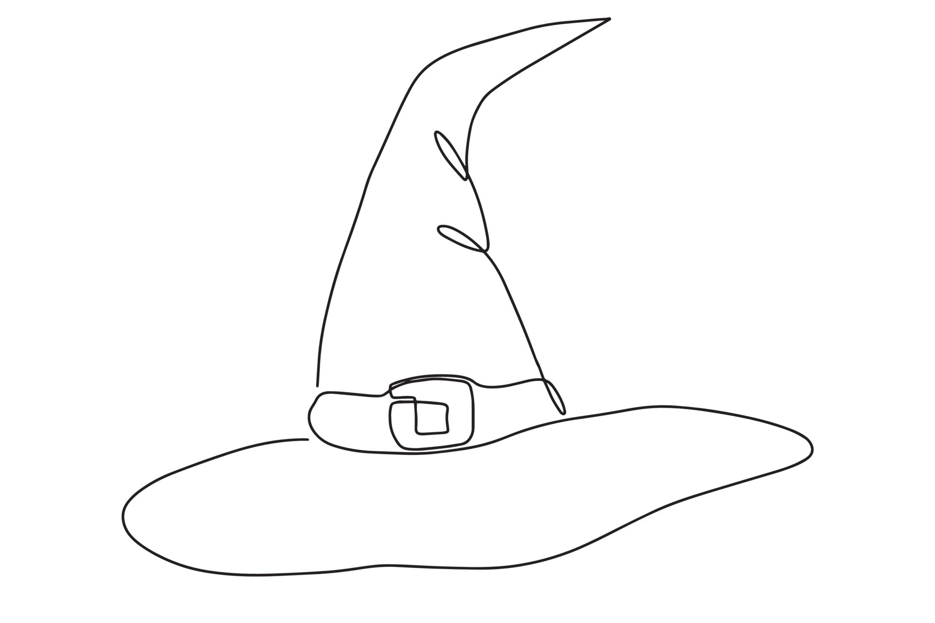 Continuous Stylized Modern Witch Hat Pattern For Your Halloween Design continuous-stylized-modern-witch-hat-pattern-for-your-halloween-design