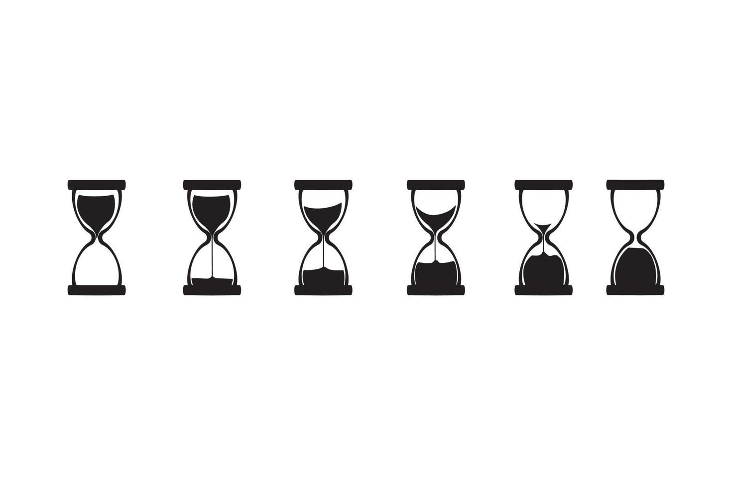 A set of hourglass Icons. Vector illustration on a white background.