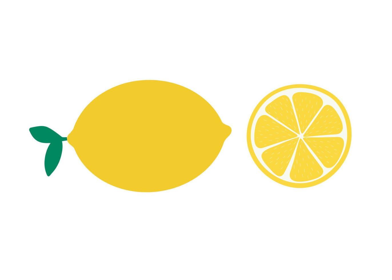 Yellow lemon icon. Vector illustration isolated on white background.