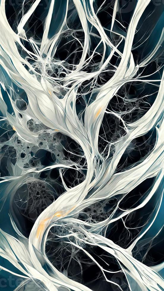 Grey white abstract background with flowing particles 3D illustration photo