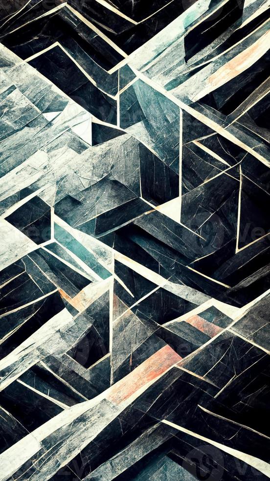 Black abstract geometric background. Modern shape concept 3D illustration photo