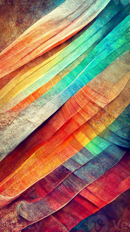 Textured multi Colorful rainbow abstract color spectrum line 3D illustration photo