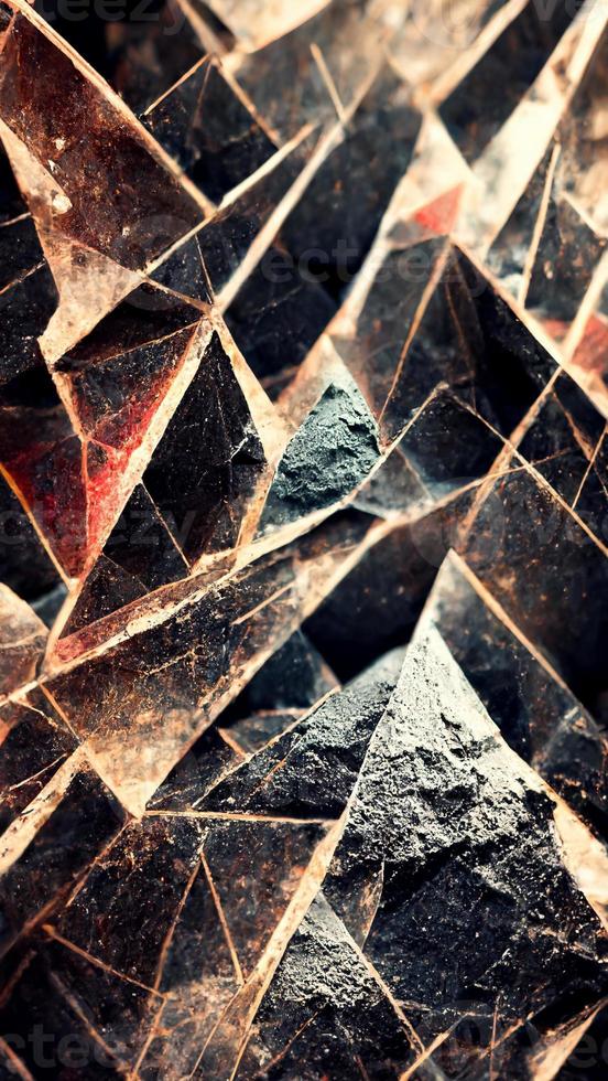Black triangular abstract background surface 3d Render 3D illustration photo
