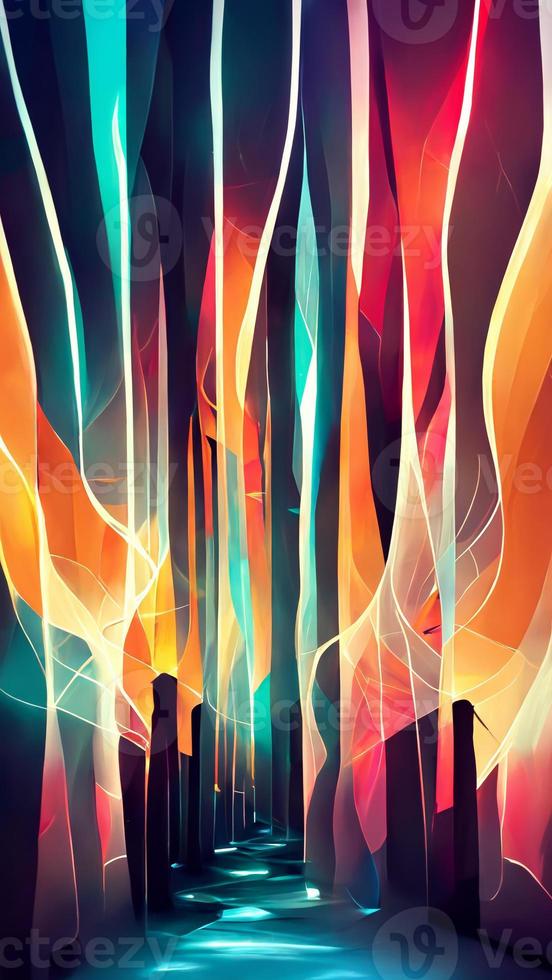 Abstract futuristic background with glowing light effect 3D illustration photo