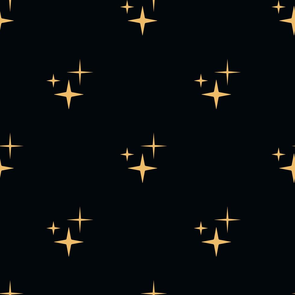Vector flat hand drawn seamless pattern with star, sun. Flat vector hippy boho illustration.