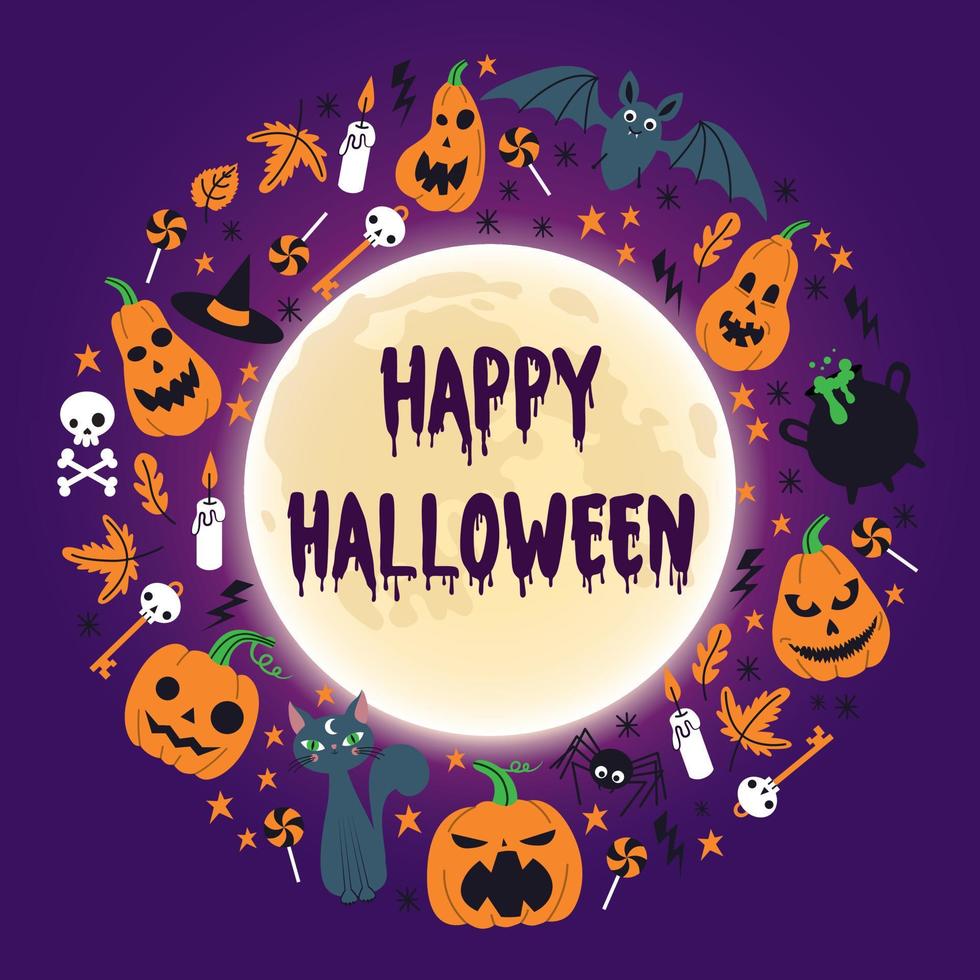 Greeting card for Halloween vector