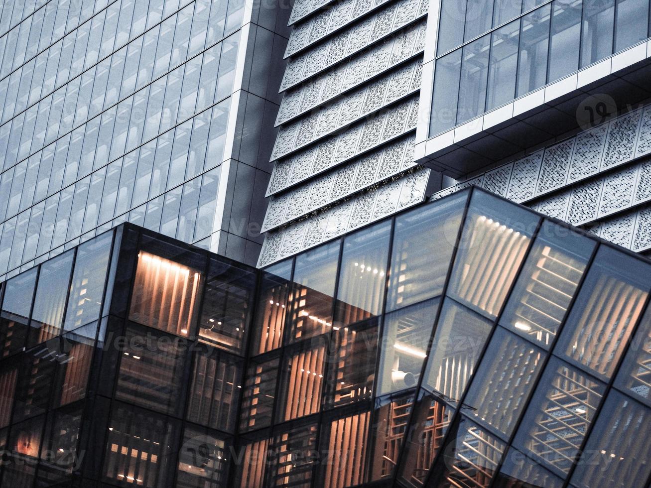 Close-up view of modern steel and glass building in Kuala Lumpur, Malaysia photo