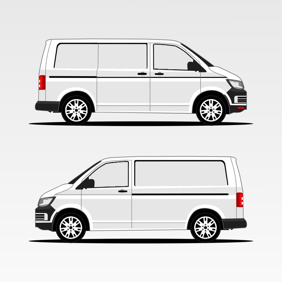 White cargo minivan illustration vector. vector