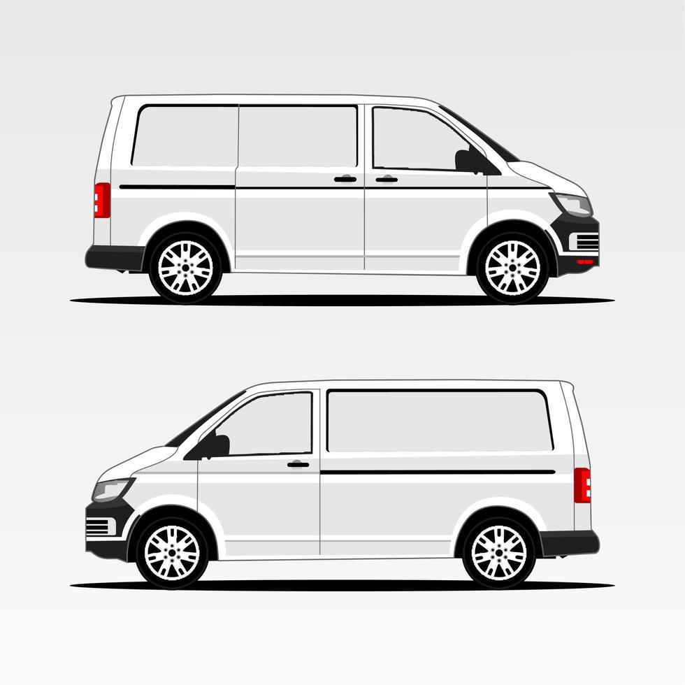 vector de ilustración de minivan de carga blanca.