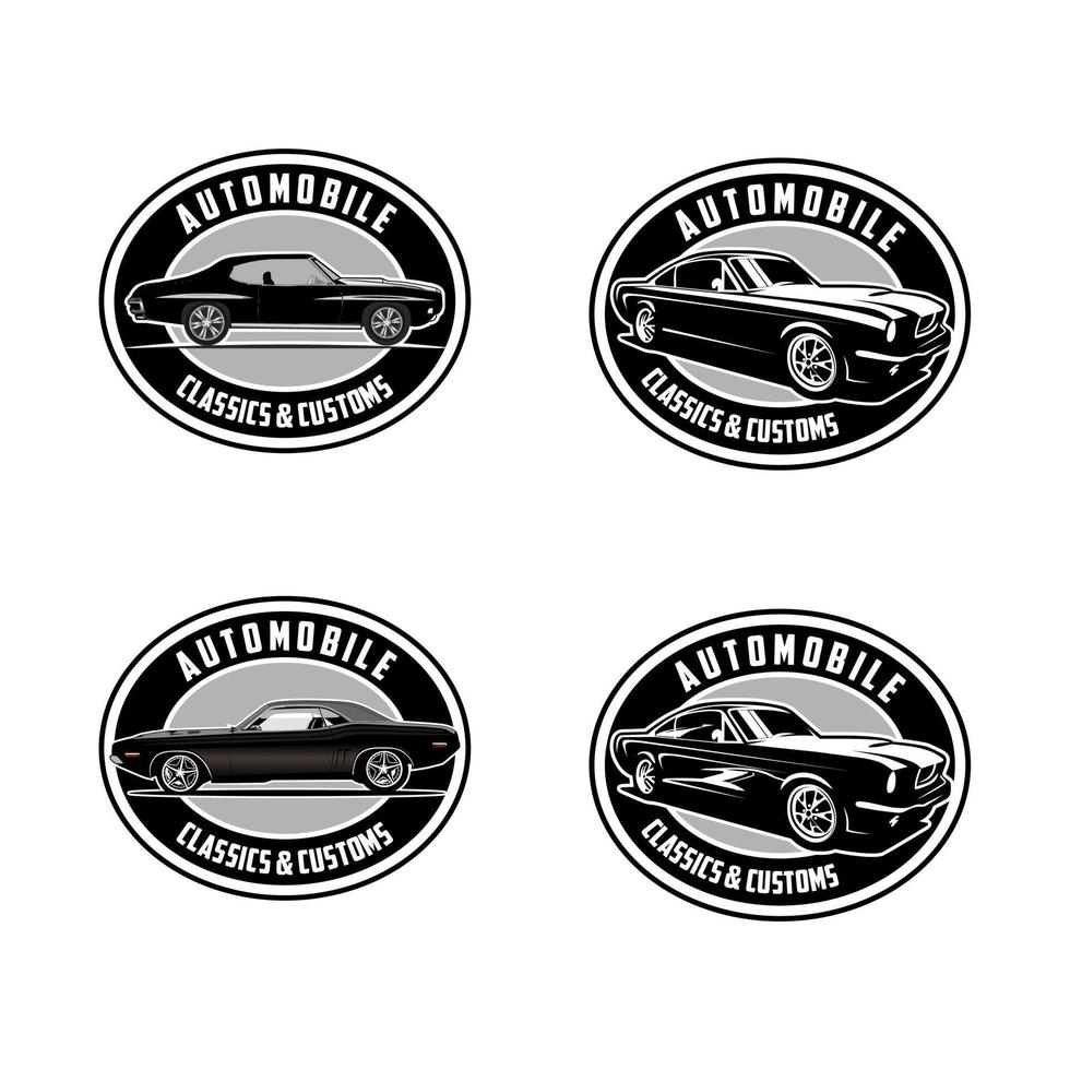 Automobile classic and custom logo vector