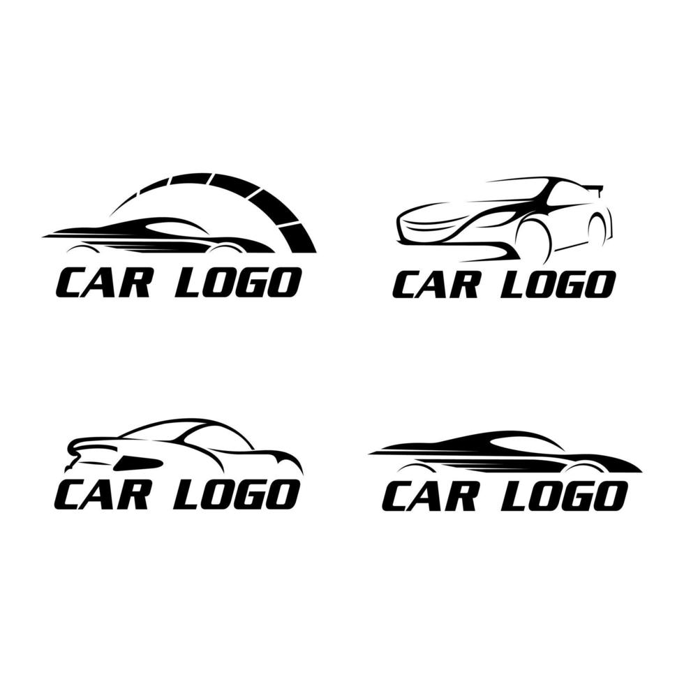 vector de colección de coches de logotipo plano