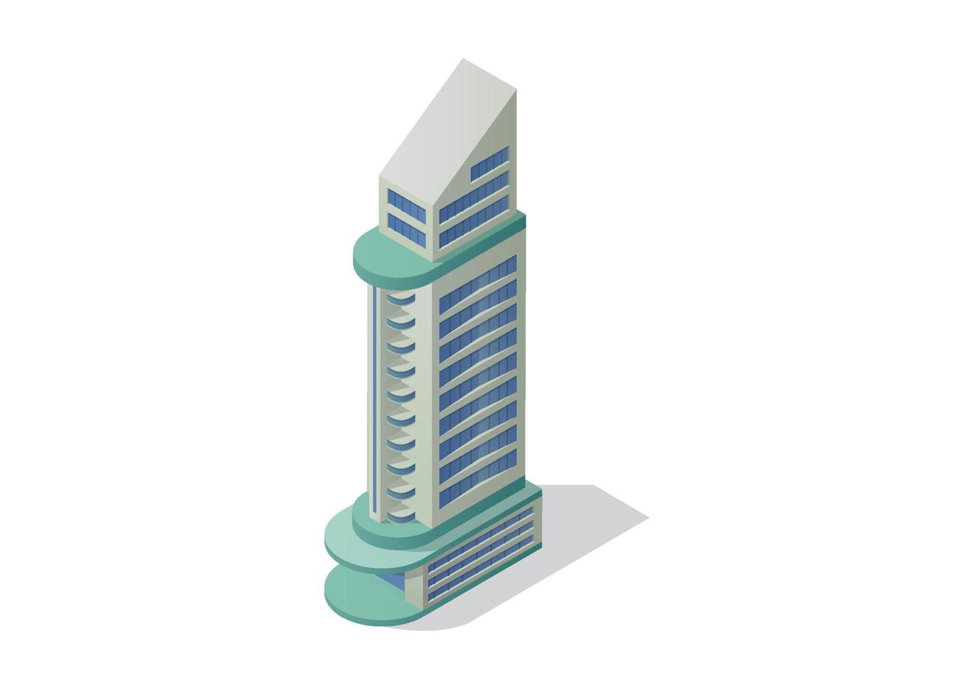 edificio de rascacielos moderno isométrico vector