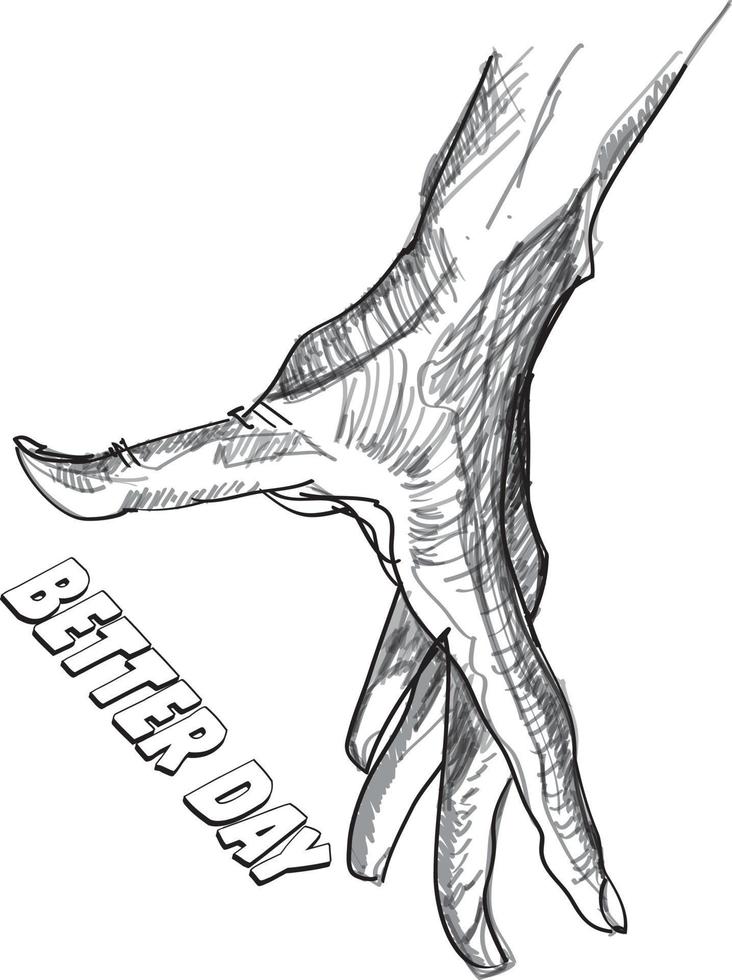 A hand trying to catch a better day sketch of conceptual modern art vector