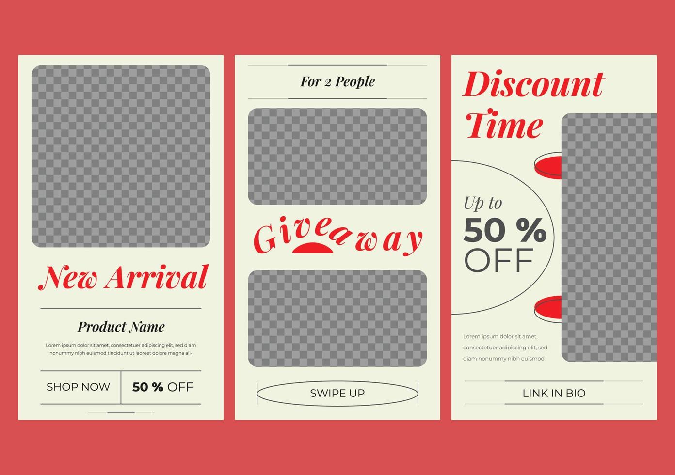 Retro Social Media Post and Story. Minimal Template Design vector