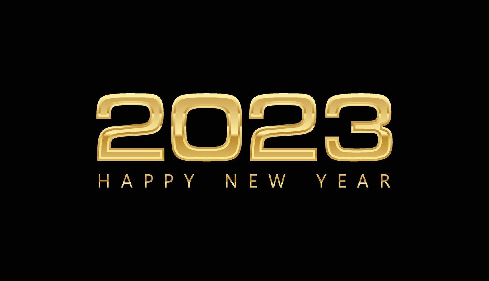 2023 feliz año nuevo, diseño de números, estilo dorado de lujo, ilustración vectorial vector