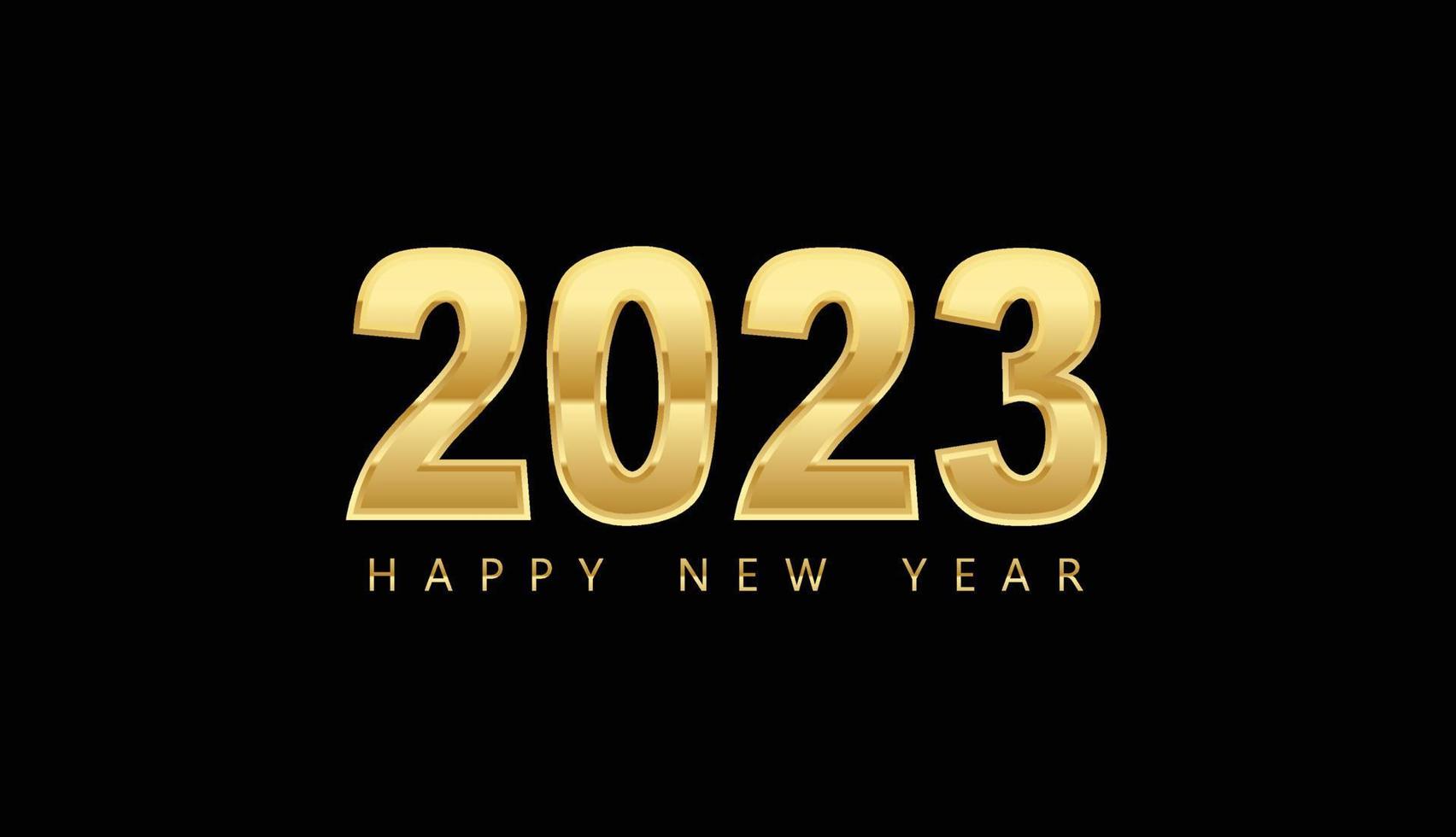 2023 feliz año nuevo, diseño de números, estilo dorado de lujo, ilustración vectorial vector