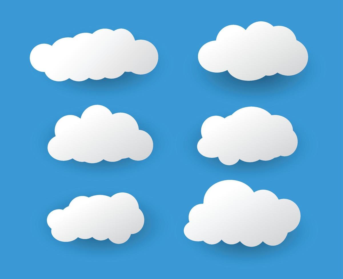 Cartoon clouds collection vector