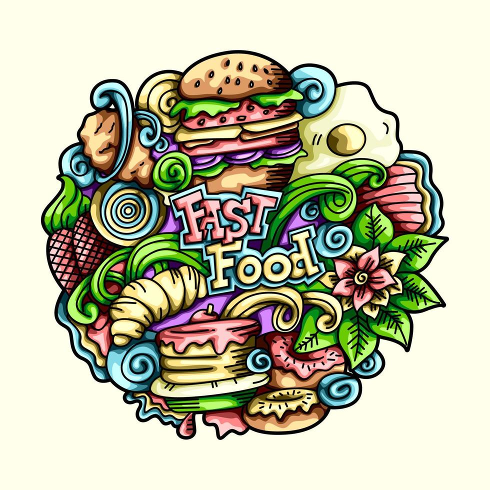 Food Doodle Vector Element Collection Design Illustrations