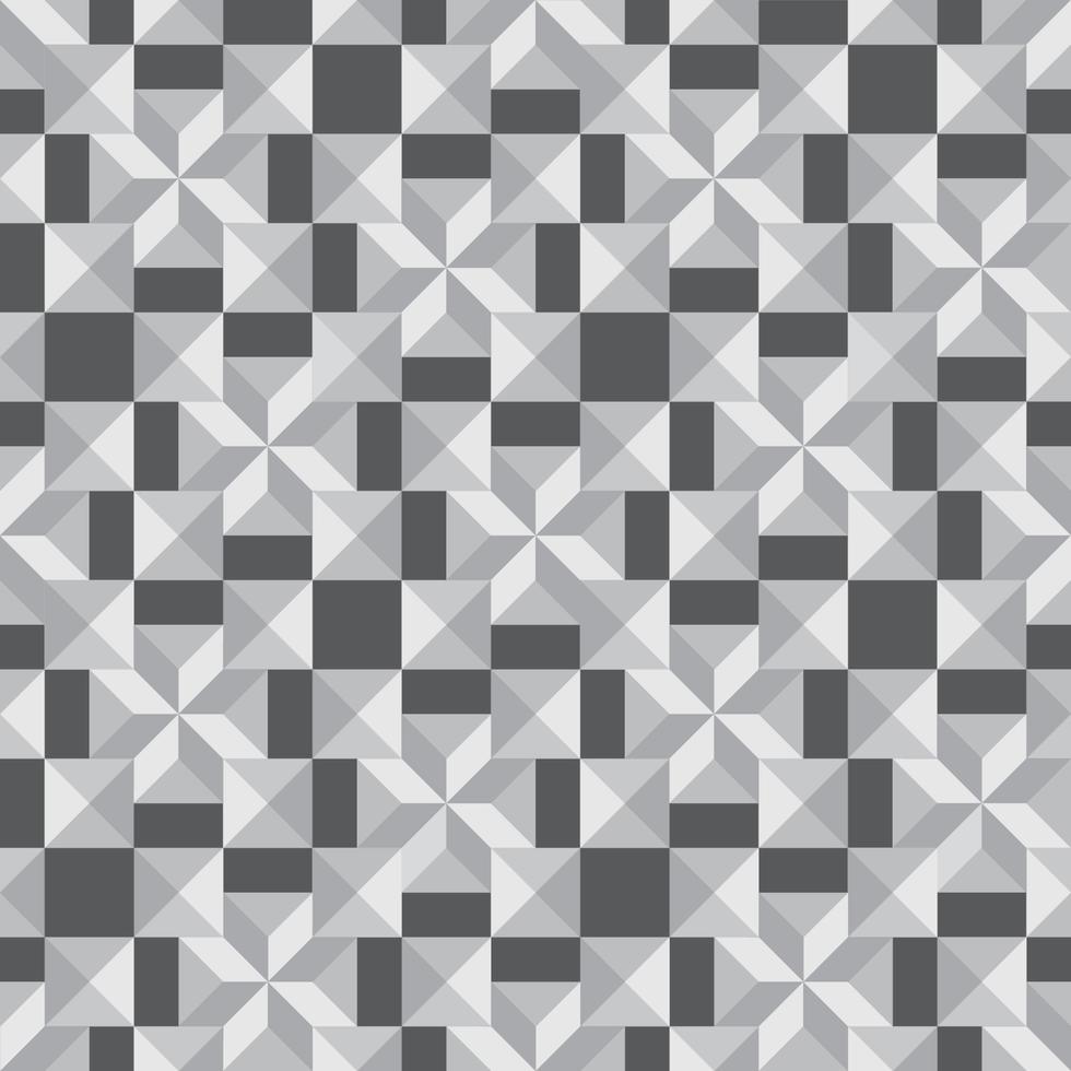 Abstract geometric tile mosaic seamless pattern. Stylish monochrome ornament of geometrical shapes vector