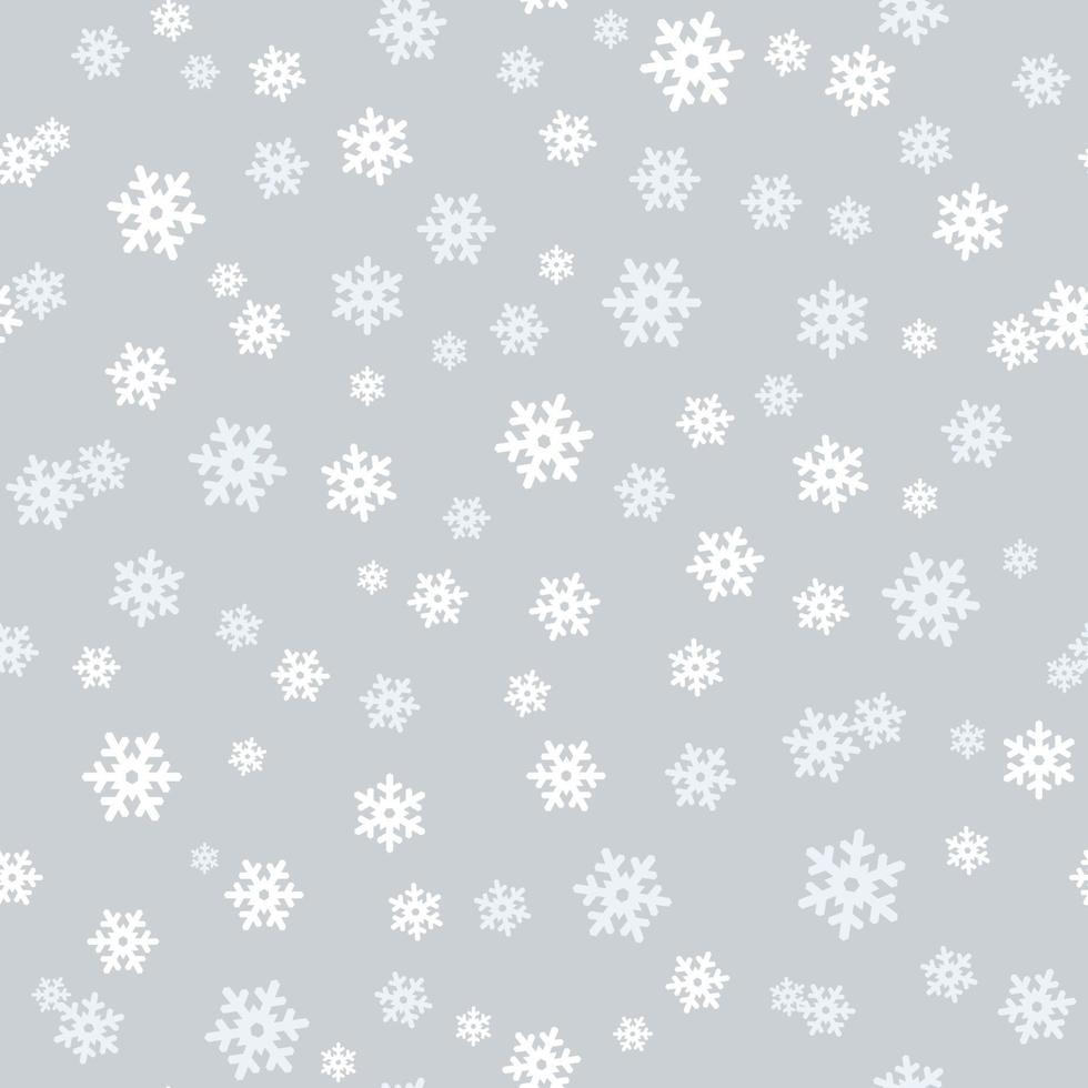Snow seamless pattern. Christmas texture. Winter holiday flowing snowflakes background. vector