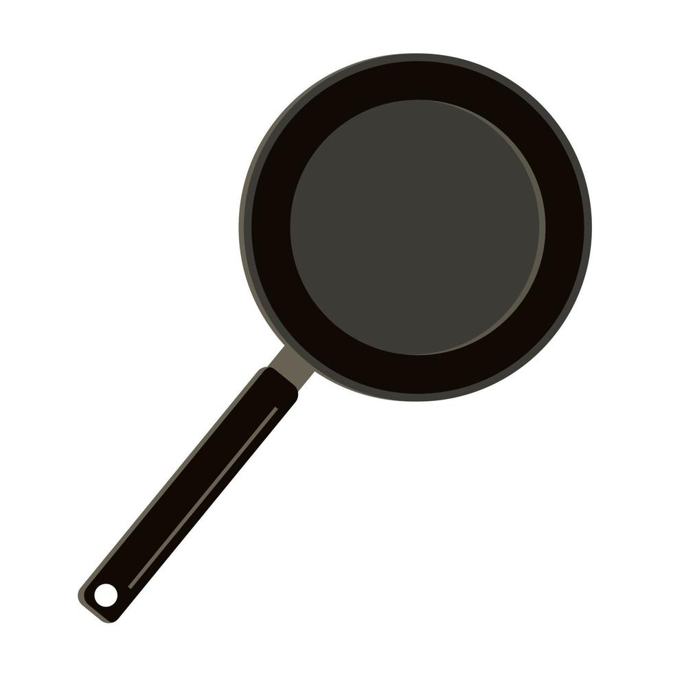 Frying pan top view vector