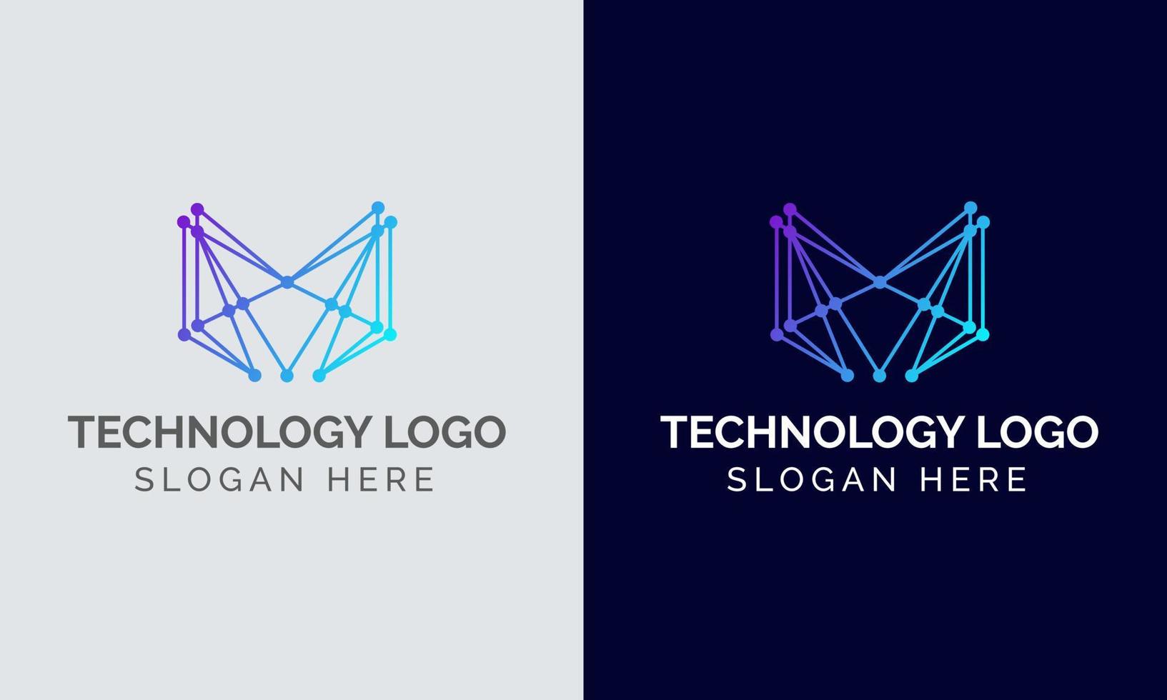 Letter m logo template for Technology company, M letter design template, line art m logo vector