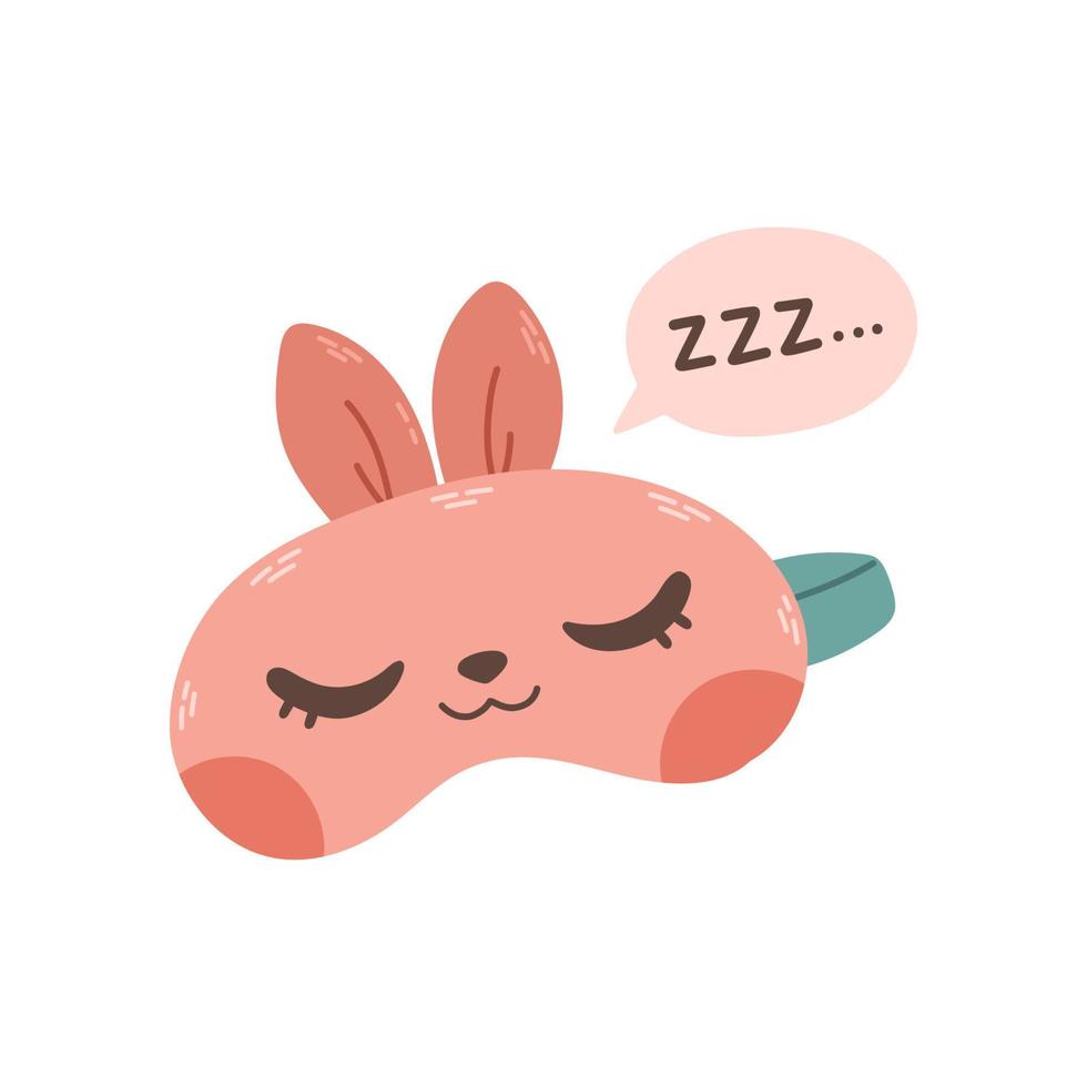 Bunny eye mask vector sleeping night accessory relax rest in traveling illustration isolated sleep mask vector