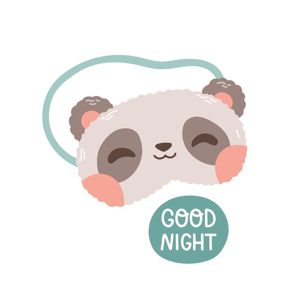 panda ojo máscara vector dormir noche accesorio relajarse descansar en viajar ilustración aislado dormir máscara vector