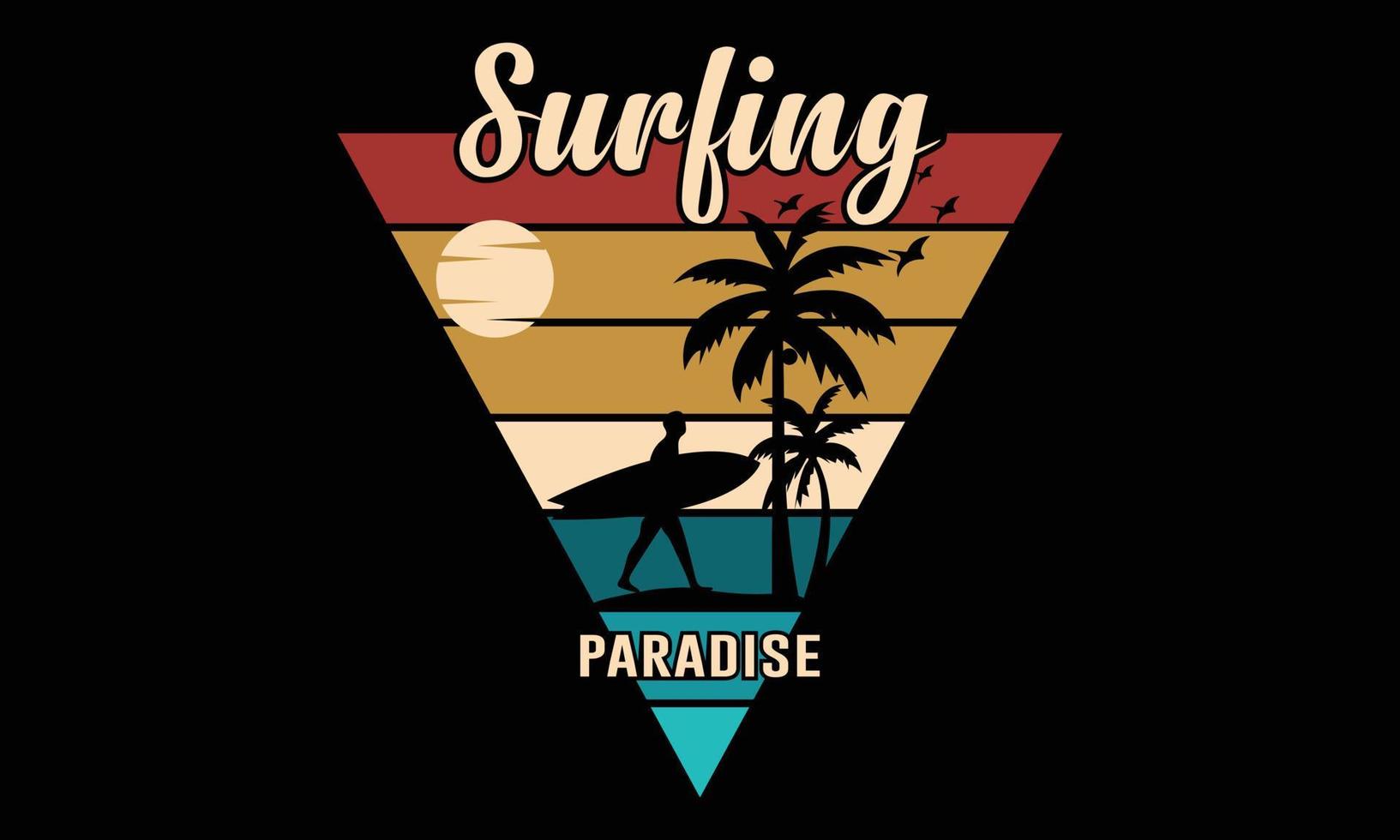 Surfing Vector and Illustrations T-shirt Design.