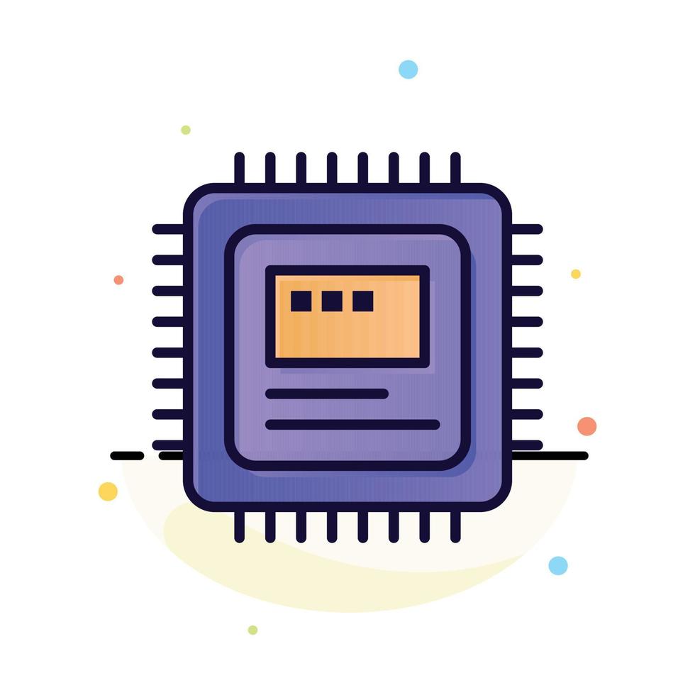 Cpu Storage Computer Hardware Abstract Flat Color Icon Template vector