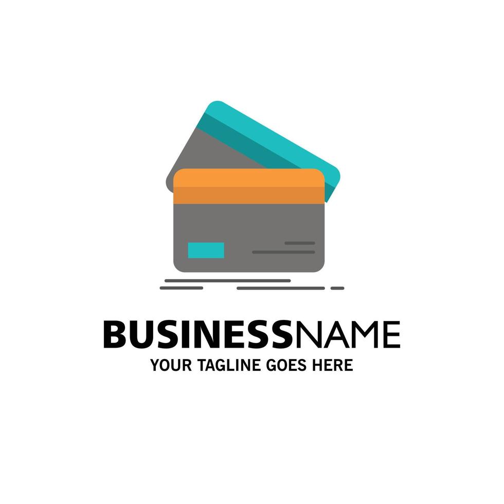 Credit card Business Cards Credit Card Finance Money Shopping Business Logo Template Flat Color vector