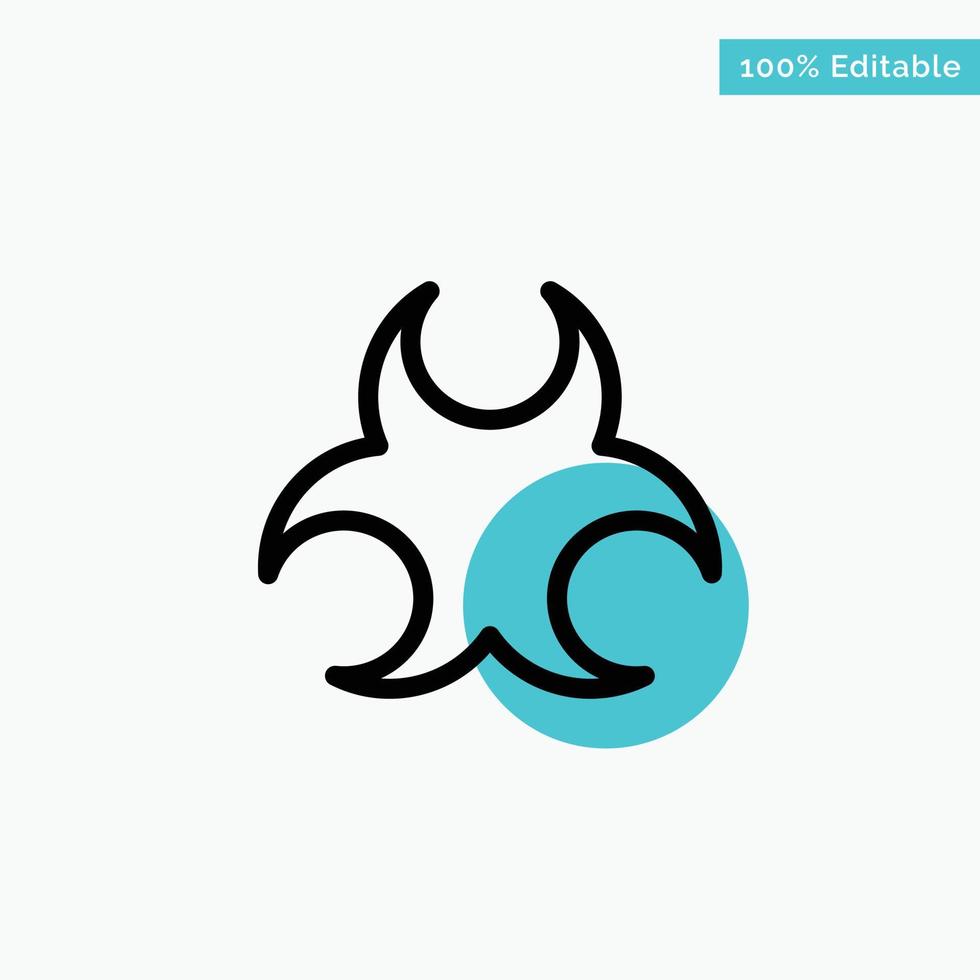 Bio Hazard Sign Science turquoise highlight circle point Vector icon