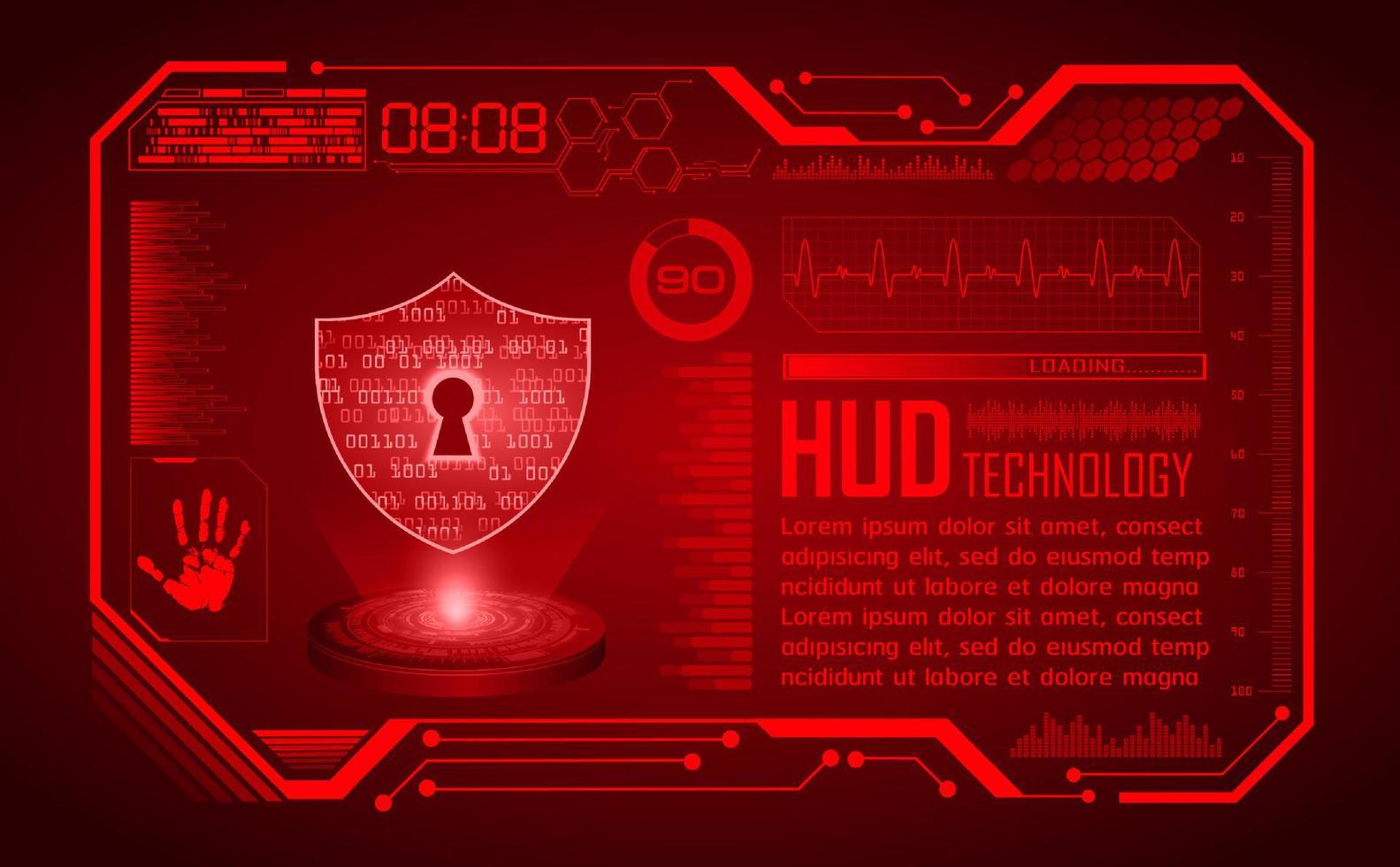 fondo de pantalla de tecnología hud moderna con bloqueo vector