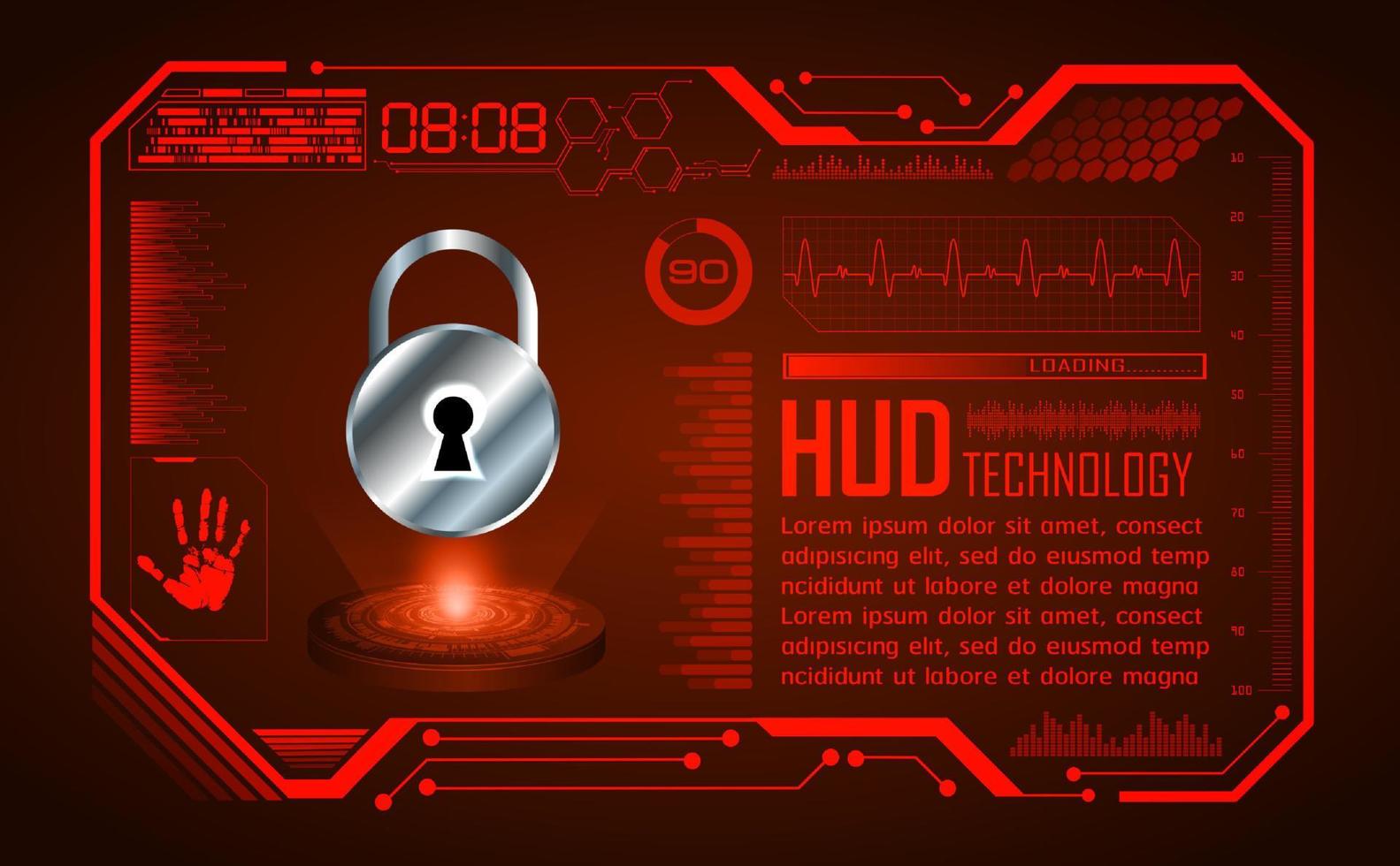 Modern Holographic HUD Technology Screen Background vector