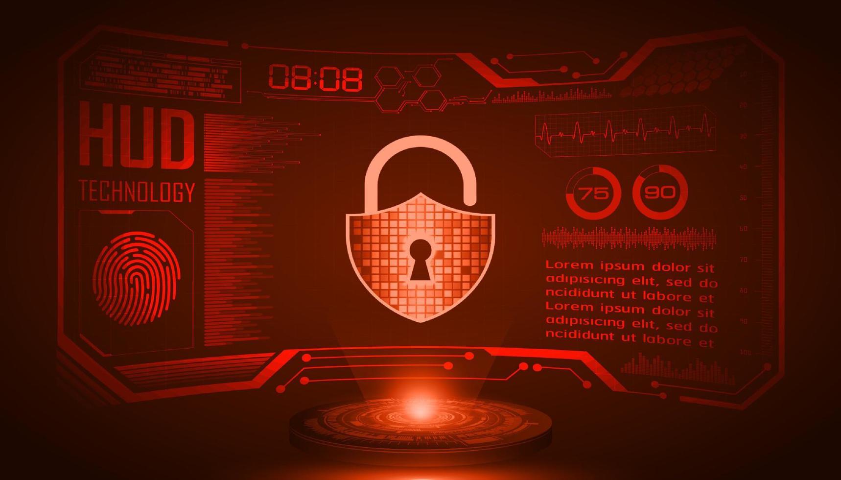 Modern Holographic HUD Technology Screen Background vector